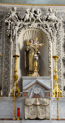 Interior of the Church of Santa Chiara in Baroque style, construction began in 1429 Lecce Italy