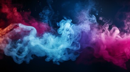 Mystical blue smoke. A magical and smooth blue smoke background, creating a mystical atmosphere with its flowing shapes and ethereal design - obrazy, fototapety, plakaty
