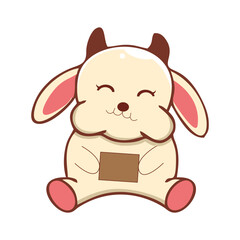 Cute Happy Cow Cartoon Vector Icon Illustration. Animal Nature Icon Concept Isolated Premium Vector. Flat Cartoon Style