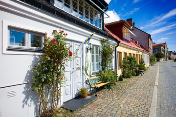 Colorful houses in Ystad, Sweden