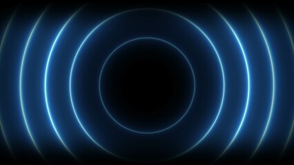 Abstract glowing neon light circle radio waves illustration background  
