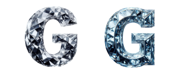 diamond alphabet - letter G - 3D isolated transparent background PNG - cristal letter G from the alphabet - Glass G letter