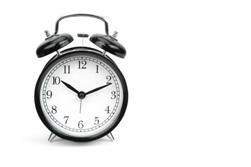 clock on white background in front