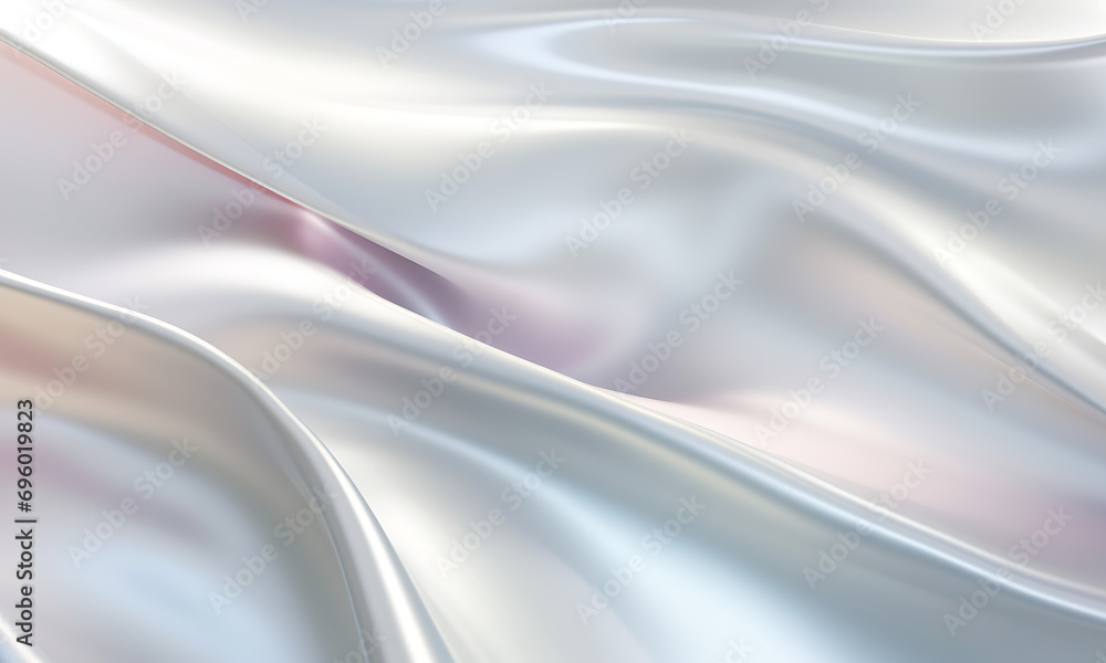 Poster white material background in the style of chrome plated, digital gradient blends, smooth surfaces, l