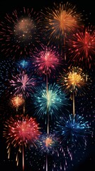 fireworks on the night sky