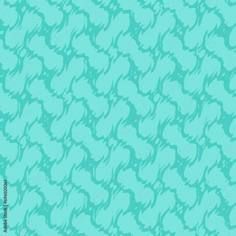 Poster abstract pattern of distorted geometric light turquoise colored shapes on turquoise background. abst