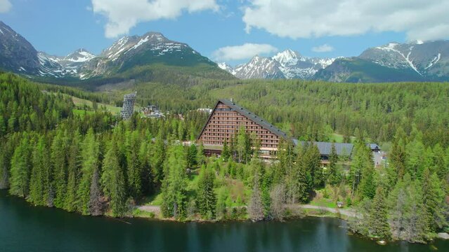 Mountain lake Strbske pleso in National Park of High Tatras, Slovakia