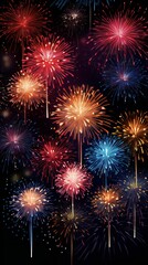 Naklejka premium fireworks on the night sky