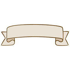 light brown retro hand draw ribbon banner