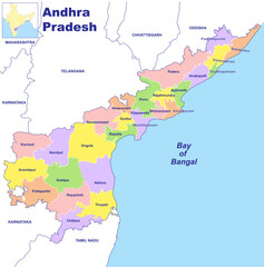 Andhra Pradesh Map vector illustration on white background
