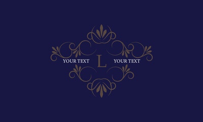 Elegant icon for boutique, restaurant, cafe, hotel, jewelry and fashion with the letter L in the center.