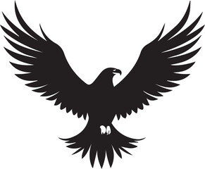 Fototapeta premium flying eagle vector black silhouette on white background