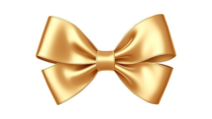 Decorative golden bow isolated on transparent background