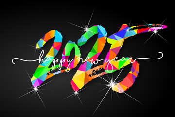 Obraz premium 2025 - happy new year - best wishes modern background with glitter and lights