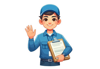 An industrious courier navigates bustling city streets, a determined stride in delivering parcels