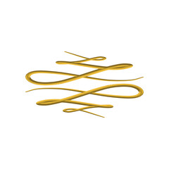 Abstract golden hand drawn design elements for design of card or invite. Vector illustration, isolated on white background