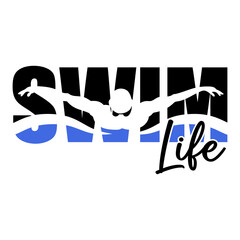 Swim life sports design. Design for sport lovers and swimmers