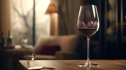Elegant wine glass filled with a rich red, capturing the velvety essence of Virginia wines