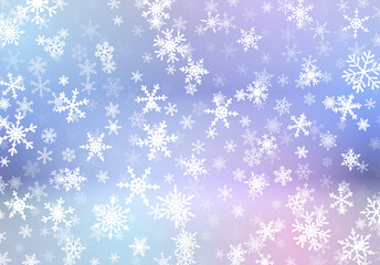 Christmas background with snow falling on the blurred background. Snowflakes, soaring on the soft background