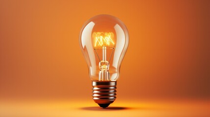Glowing lightbulb against a dark background, symbolizing bright ideas, energy, and creative solutions in a conceptual setting
