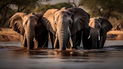 Water is being consumed by elephants