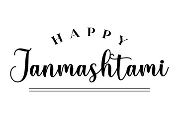 Happy Janmashtami lettering hindu festival vector illustration.