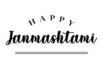 Happy Janmashtami lettering hindu festival vector illustration.