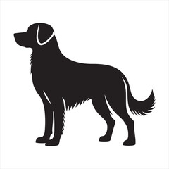 Dog Silhouette: Charming Doggy Poses, Elegant Outlines, and Playful Pooches in Artistic Black - Minimallest black vector dog Silhouette
