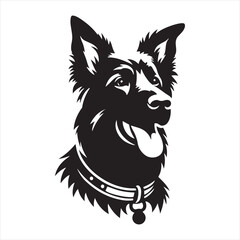 Dog Silhouette: Dynamic Doggy Duos, Playful Poses, and Charming Canine Shadows in Black Art - Minimallest black vector dog Silhouette
