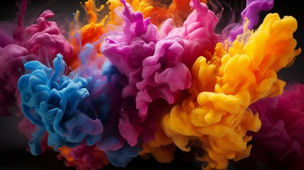 Obraz premium Abstract paint swirls in vibrant colors, creating a visually dynamic and expressive backdrop with a mix of imagination and creativity