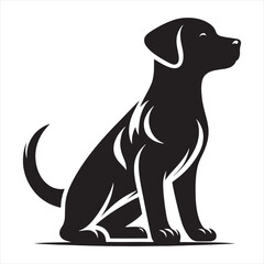 Dog Silhouette: Furry Family, Happy Tails, and Wholesome Canine Shadows in Artful Designs - Minimallest black vector dog Silhouette
