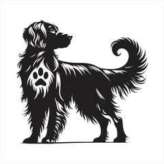 Naklejka na ściany i meble Dog Silhouette: Silky Coats, Curious Eyes, and Pawsitively Captivating Dog Shadows - Minimallest black vector dog Silhouette 