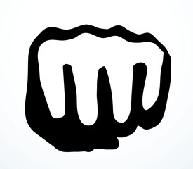 Vector drawing. Male fist on white background