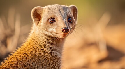A profile picture of an adorable mongoose in tarangire national park, tanzania.