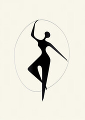 Dancing fitness illustration dancer female sport women beauty symbol body person silhouette