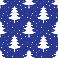 Christmas and new year tree seamless pattern. Vector illustration.