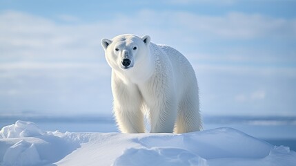 A polar bear can be seen in a frozen landscape in spitsbergen, sweden.