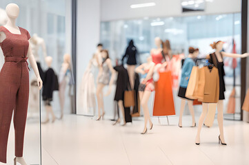 Blurred Interior of Women's Clothes Shop