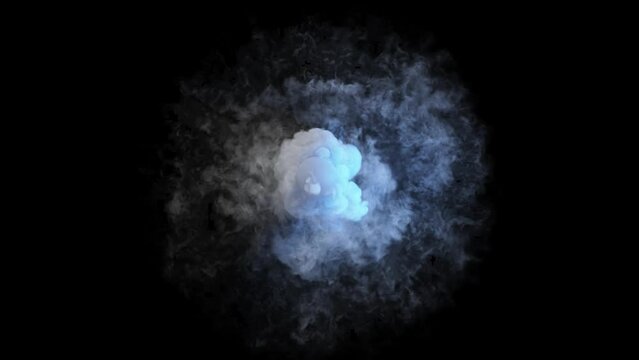 Dry Ice Steam Smoke Pouring Top View Seamless Loop