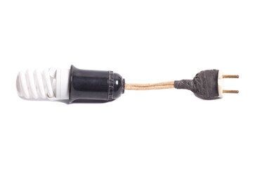 LED lamp in the socket with plug