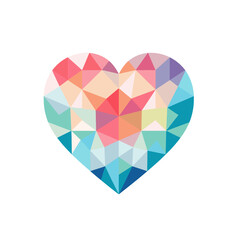 Heart-shaped geometric composition. St. Valentine's day illustration.