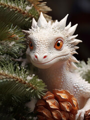 Obraz premium baby white dragon