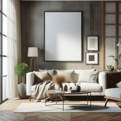 modern living room with sofa, modern and elegant living room with contemporary furniture and decor.