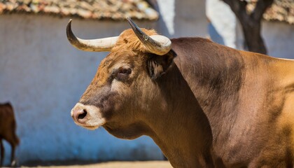 portrait of bull in profile
