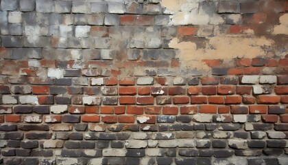 a grungy brick wall with layers of paint