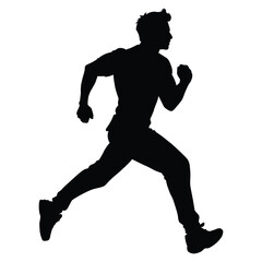 silhouette of a man running fast 