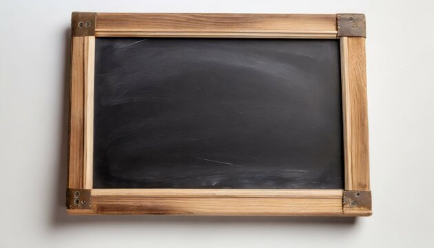 blank vintage chalkboard on white