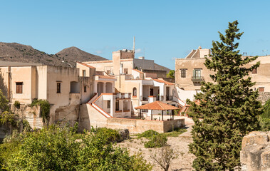 Old stone houses of the residential district on the island Favignana, province of Trapani, Sicily, Italy