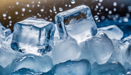 Ice cubes close up