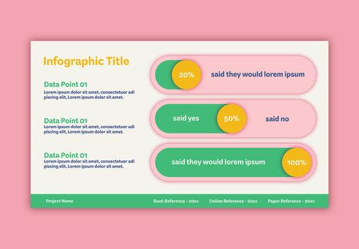 Simple Infographic Layout with Pink and Green Accents